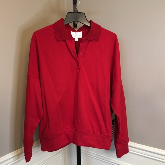 Tuckernuck POMANDER PLACE Red Bode Polo Sweatshirt size large - Picture 8 of 12